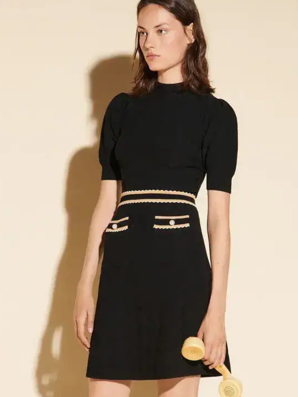 Sandro Houndstooth Jacquard Dress
